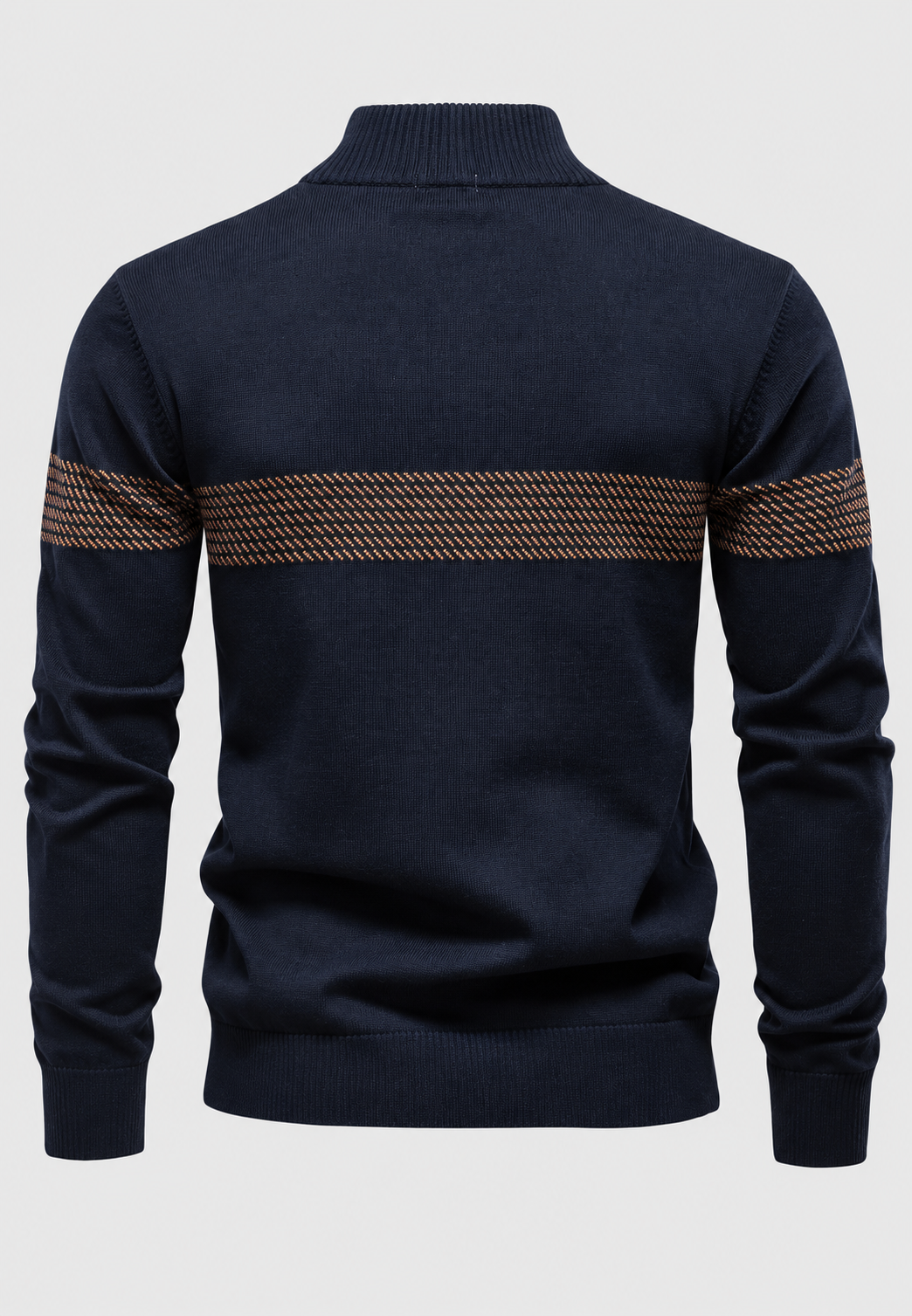 Jersey hombre media cremallera cuello alto franja geométrica - Nolan