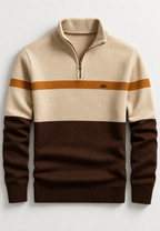 Jersey hombre media cremallera cuello alto franjas horizontales - Auden
