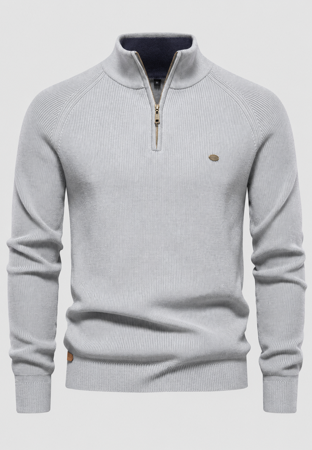 Jersey hombre media cremallera cuello alto manga raglán - Leif