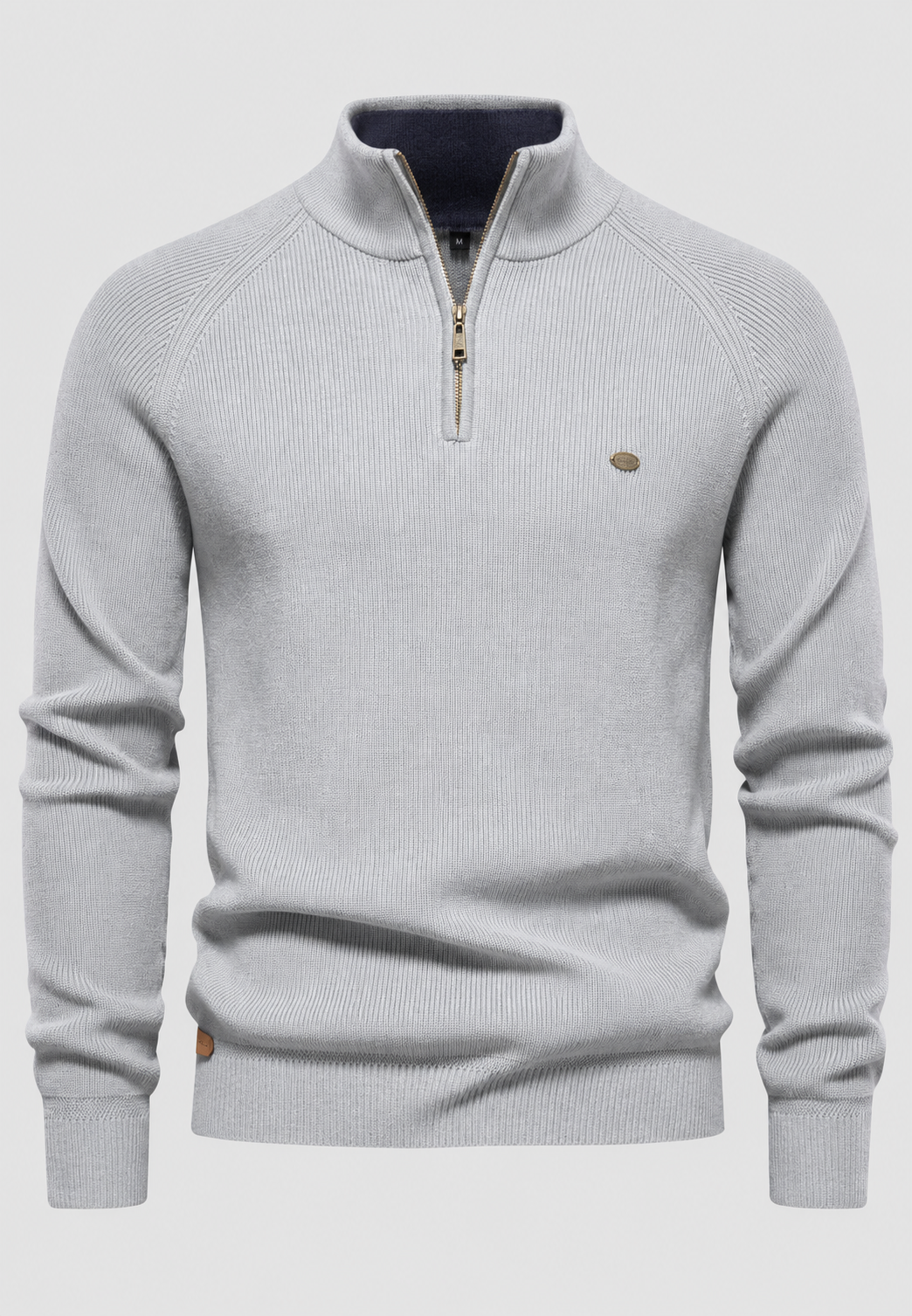 Jersey hombre media cremallera cuello alto manga raglán - Leif