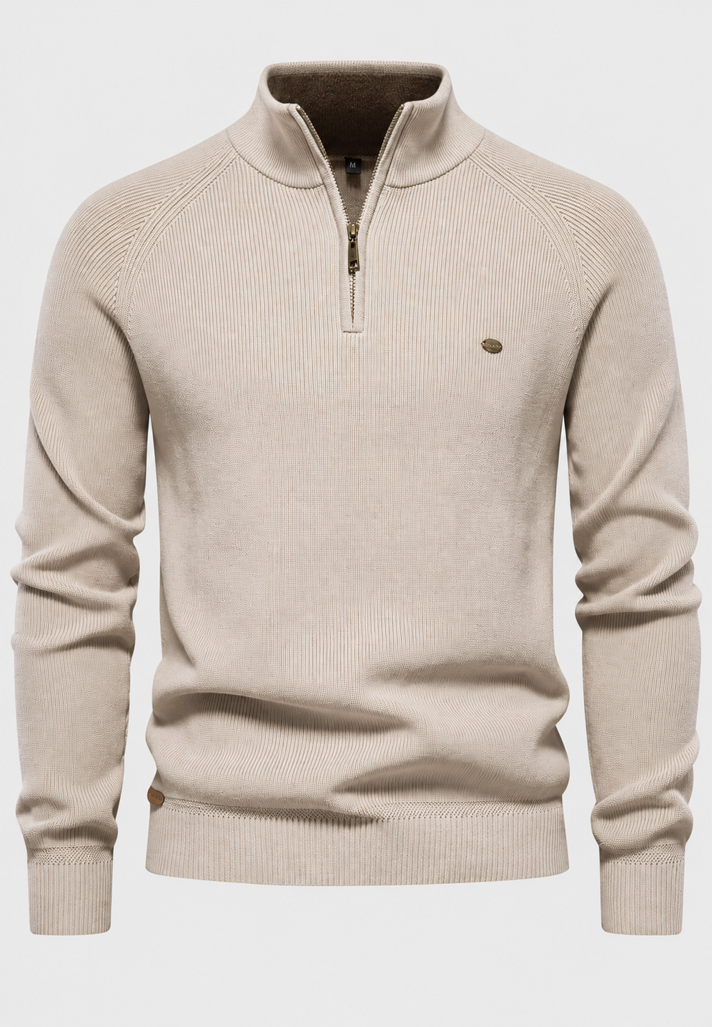 Jersey hombre media cremallera cuello alto manga raglán - Leif