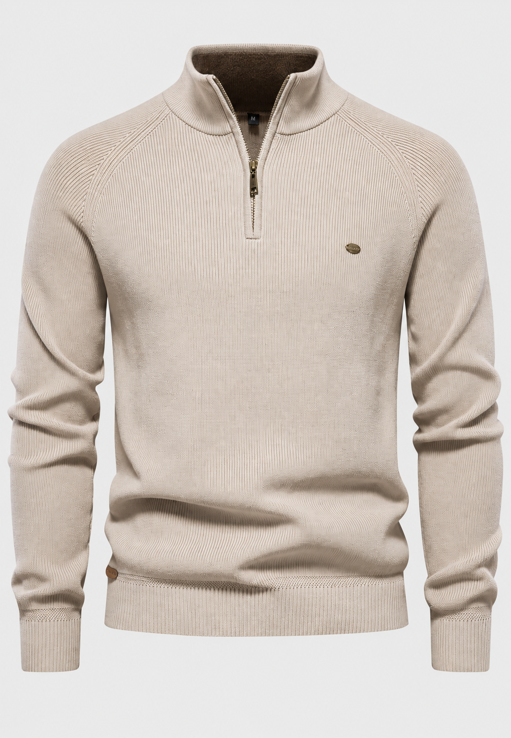 Jersey hombre media cremallera cuello alto manga raglán - Leif
