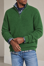 Jersey hombre media cremallera punto acanalado cuello alto - Stellan