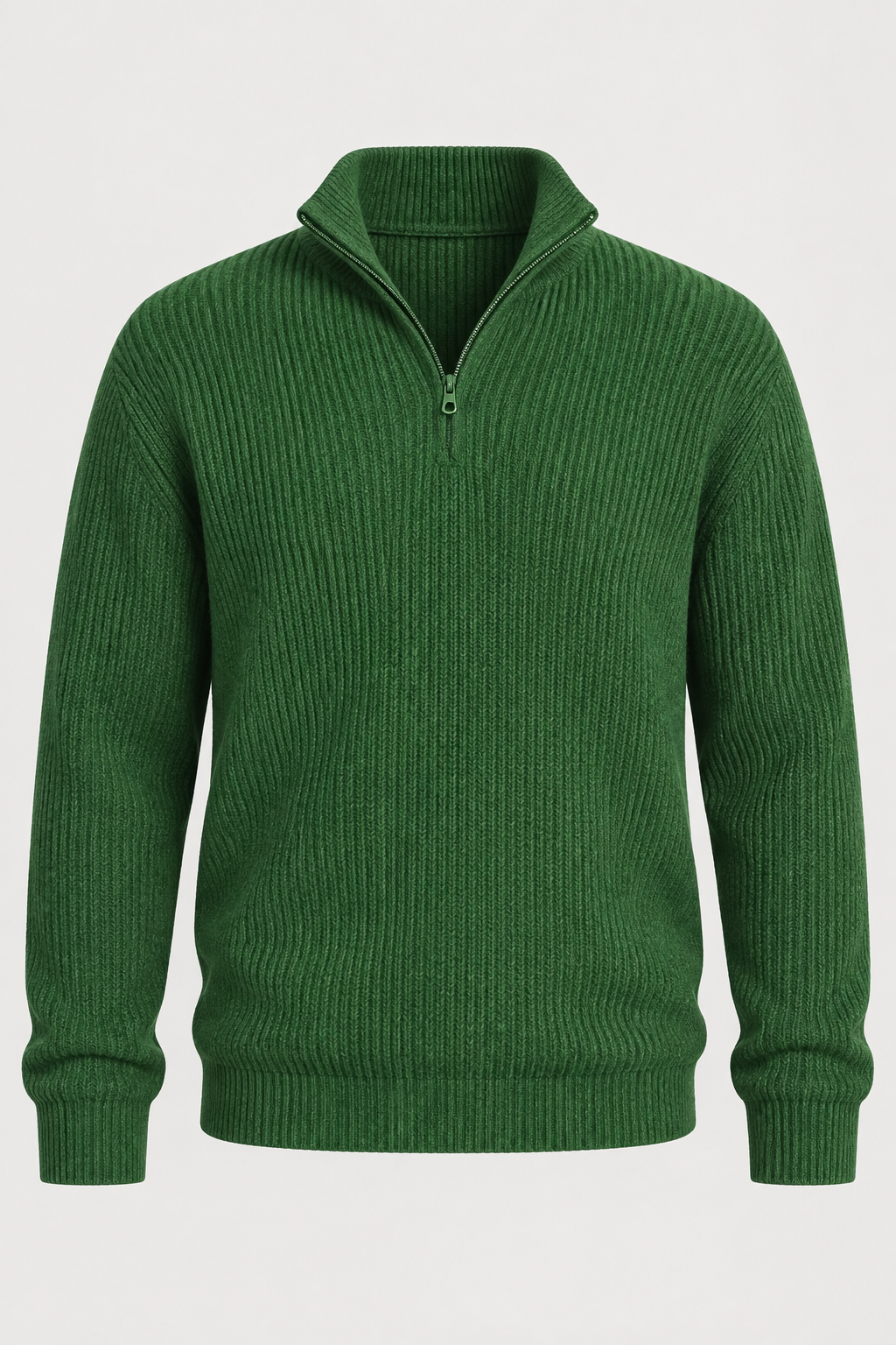 Jersey hombre media cremallera punto acanalado cuello alto - Stellan