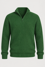 Jersey hombre media cremallera punto acanalado cuello alto - Stellan