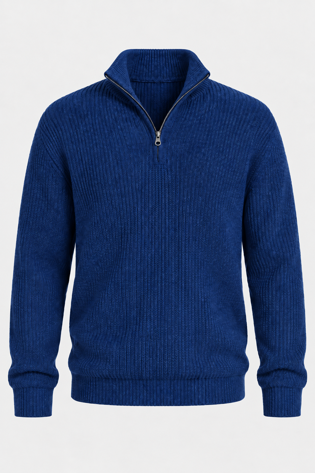 Jersey hombre media cremallera punto acanalado cuello alto - Stellan