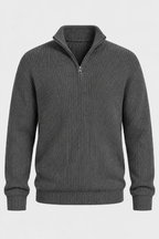 Jersey hombre media cremallera punto acanalado cuello alto - Stellan