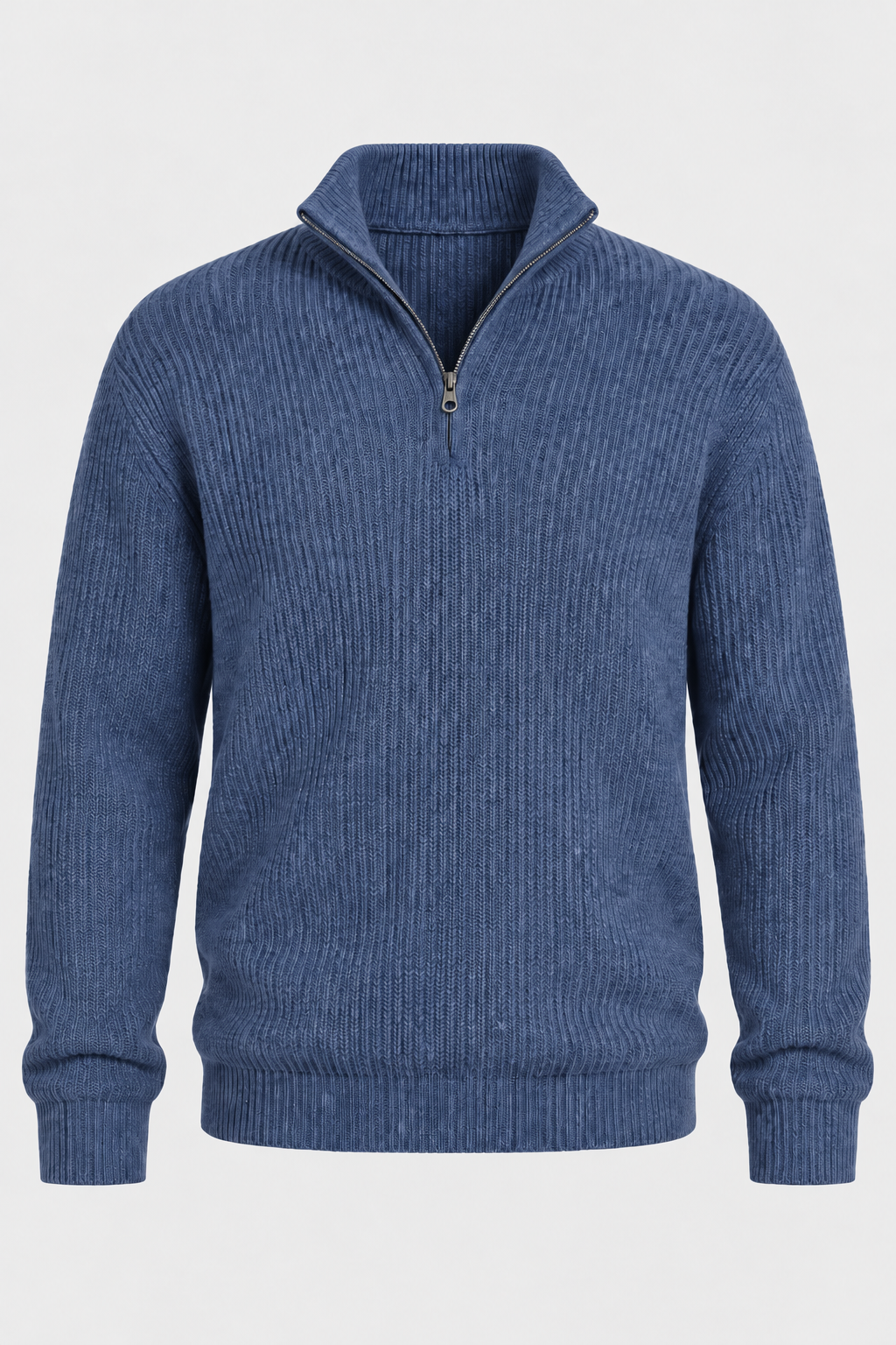 Jersey hombre media cremallera punto acanalado cuello alto - Stellan