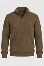 Jersey hombre media cremallera punto acanalado cuello alto - Stellan