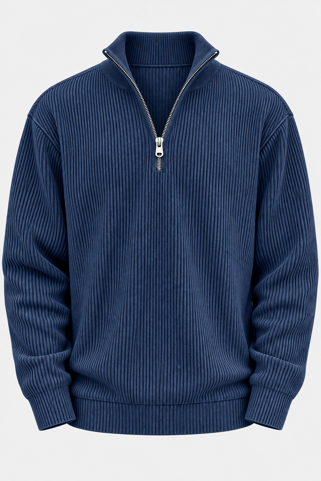 Jersey hombre media cremallera textura acanalada - Leander