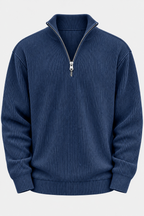 Jersey hombre media cremallera textura acanalada - Leander
