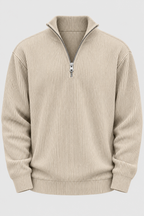 Jersey hombre media cremallera textura acanalada - Leander