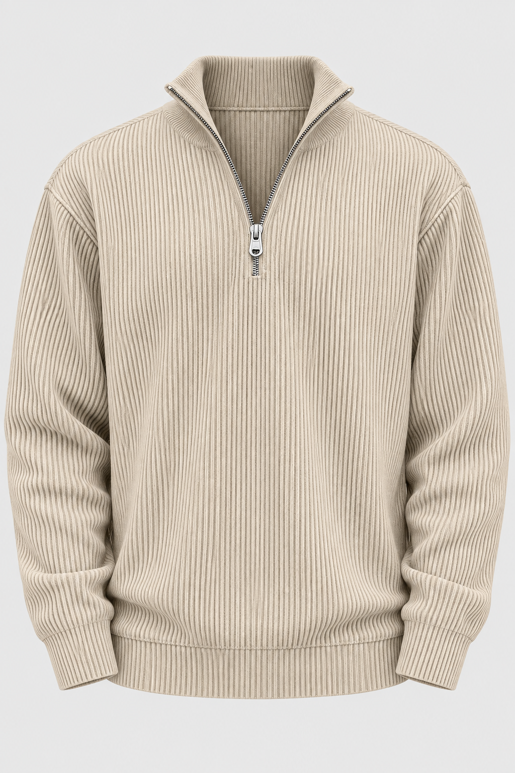 Jersey hombre media cremallera textura acanalada - Leander