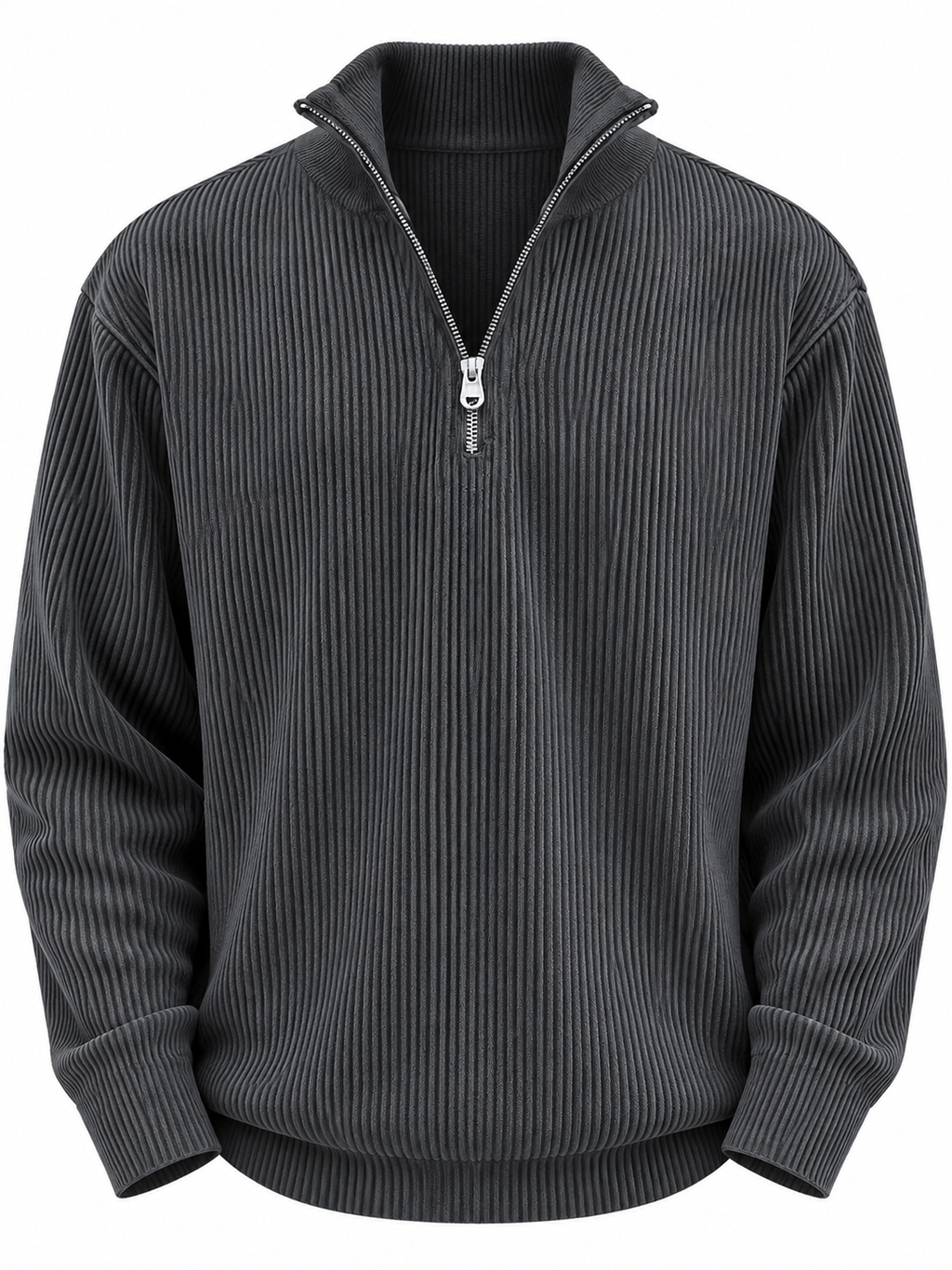 Jersey hombre media cremallera textura acanalada - Leander