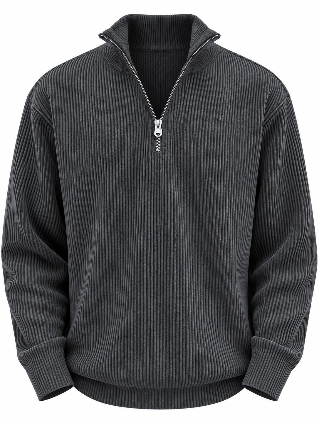 Jersey hombre media cremallera textura acanalada - Leander