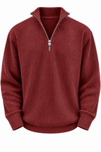 Jersey hombre media cremallera textura acanalada - Leander