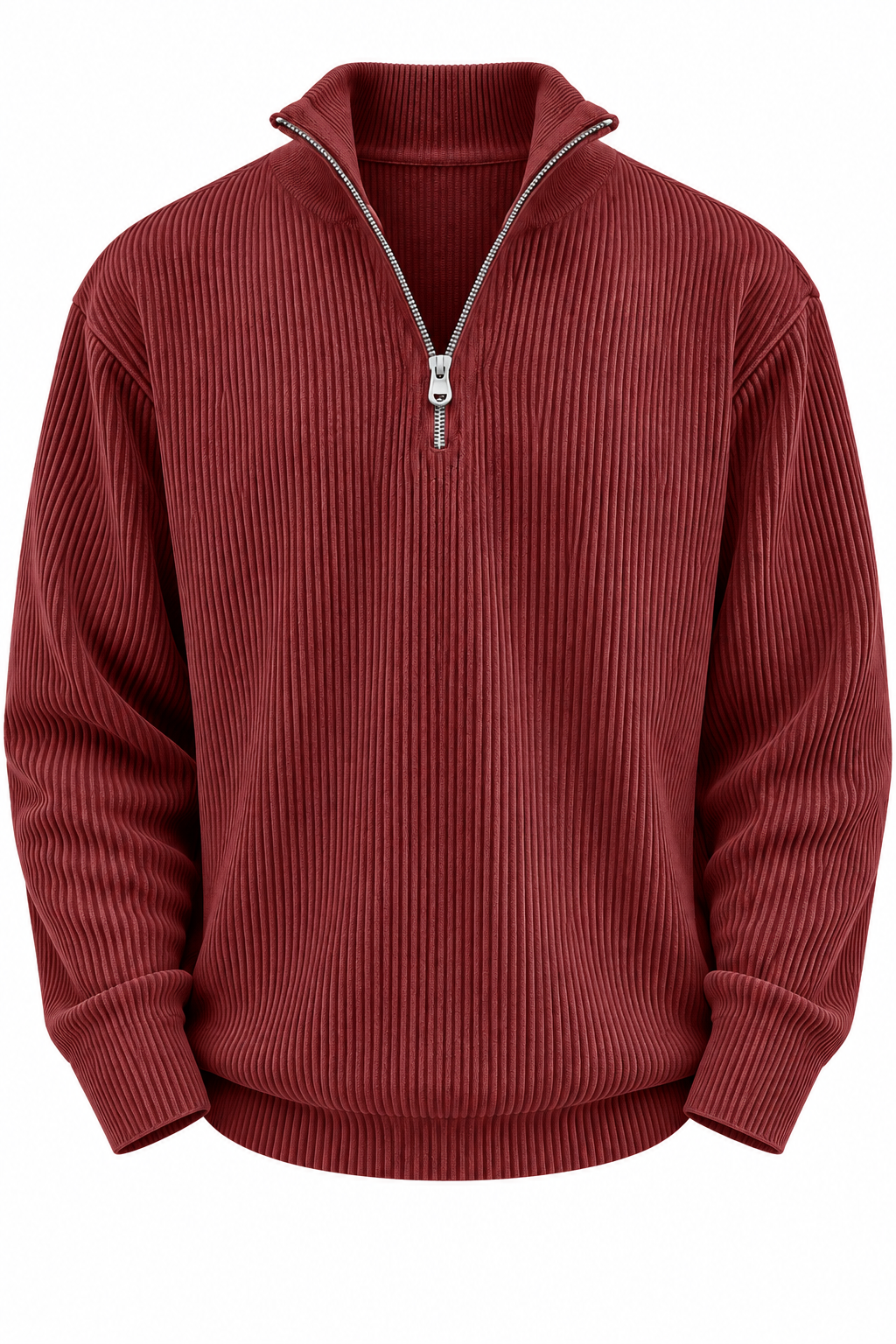 Jersey hombre media cremallera textura acanalada - Leander