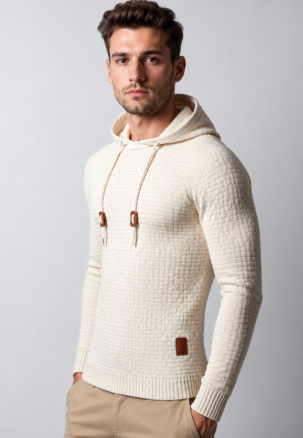 Jersey hombre punto texturizado capucha ajustable - Ciro