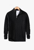 Jersey de punto trenzado con media cremallera - Anselme