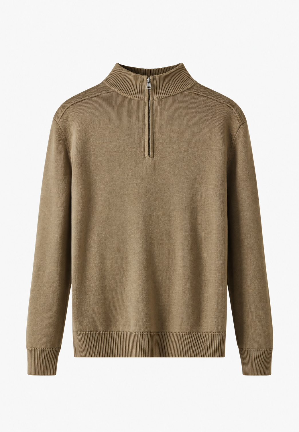 Jersey lana merino hombre media cremallera cuello alto - Florent