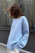 Jersey mujer oversize espalda abierta manga larga - Mireya