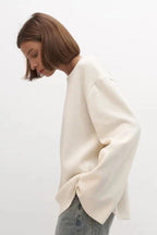 Jersey mujer oversize espalda abierta manga larga - Mireya