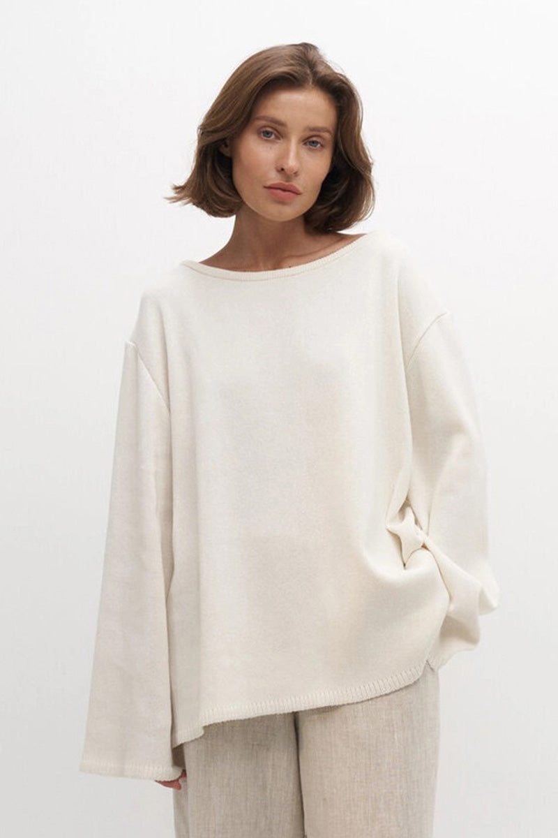 Jersey mujer oversize espalda abierta manga larga - Mireya