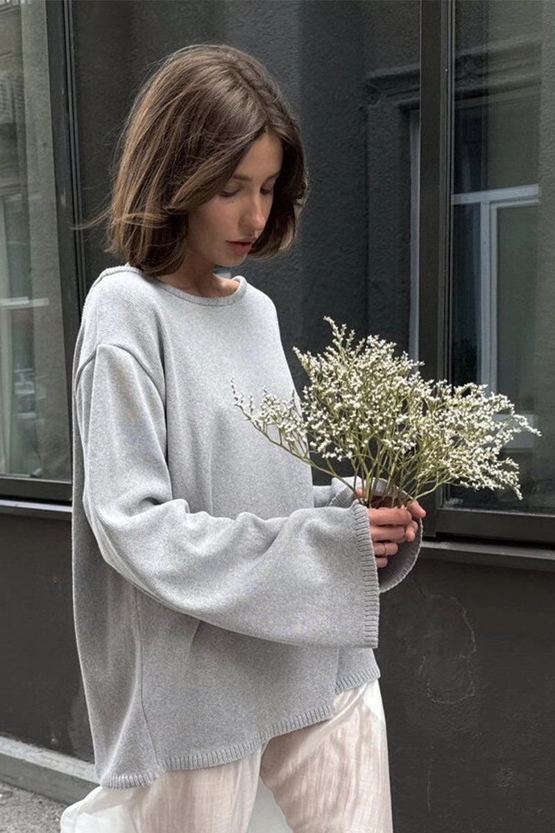Jersey mujer oversize espalda abierta manga larga - Mireya