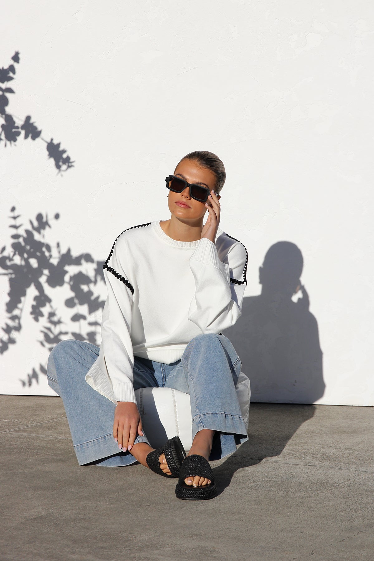 Jersey mujer oversize rayas cuello alto - Ottilie
