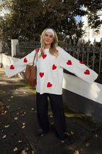 Jersey oversize de punto con corazones - Barissa