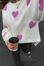 Jersey oversize de punto con corazones - Barissa