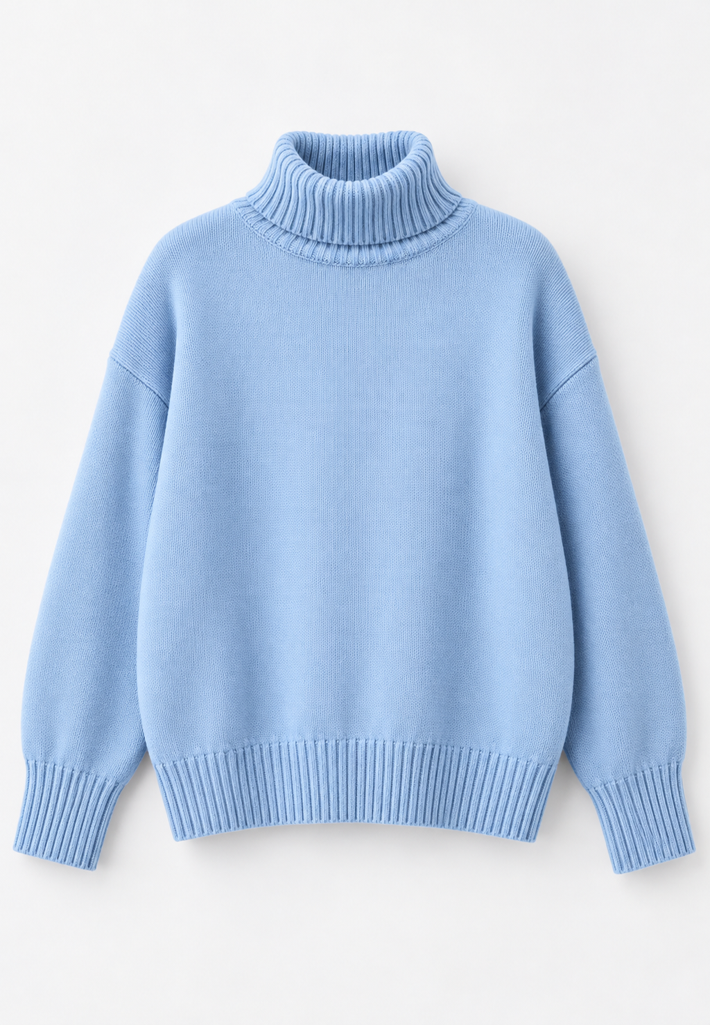 Jersey oversize mujer cuello vuelto hombros caídos punto liso - Eirwen