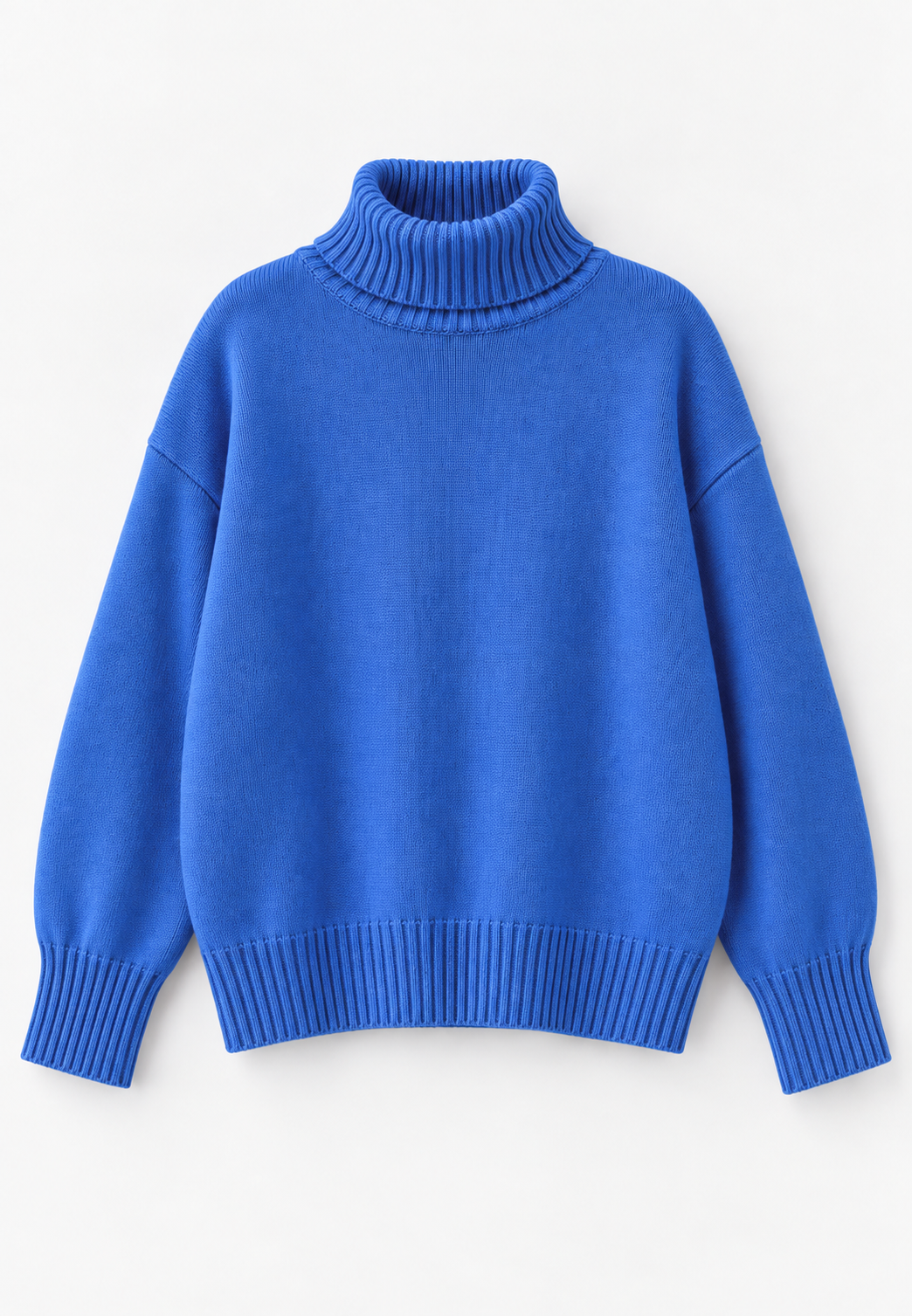Jersey oversize mujer cuello vuelto hombros caídos punto liso - Eirwen