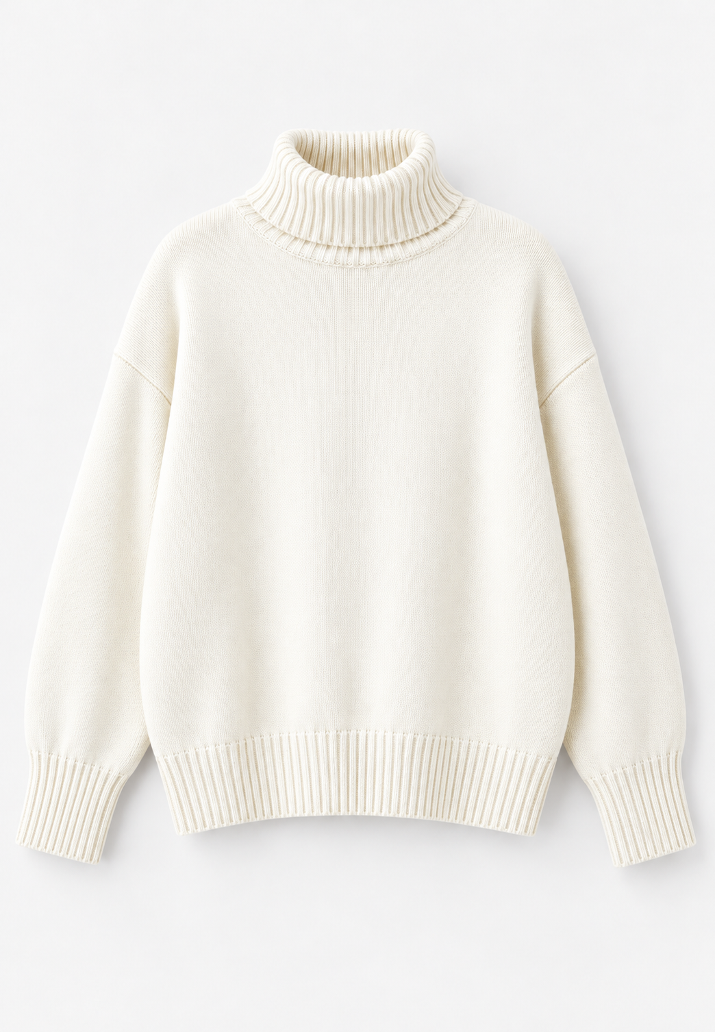 Jersey oversize mujer cuello vuelto hombros caídos punto liso - Eirwen