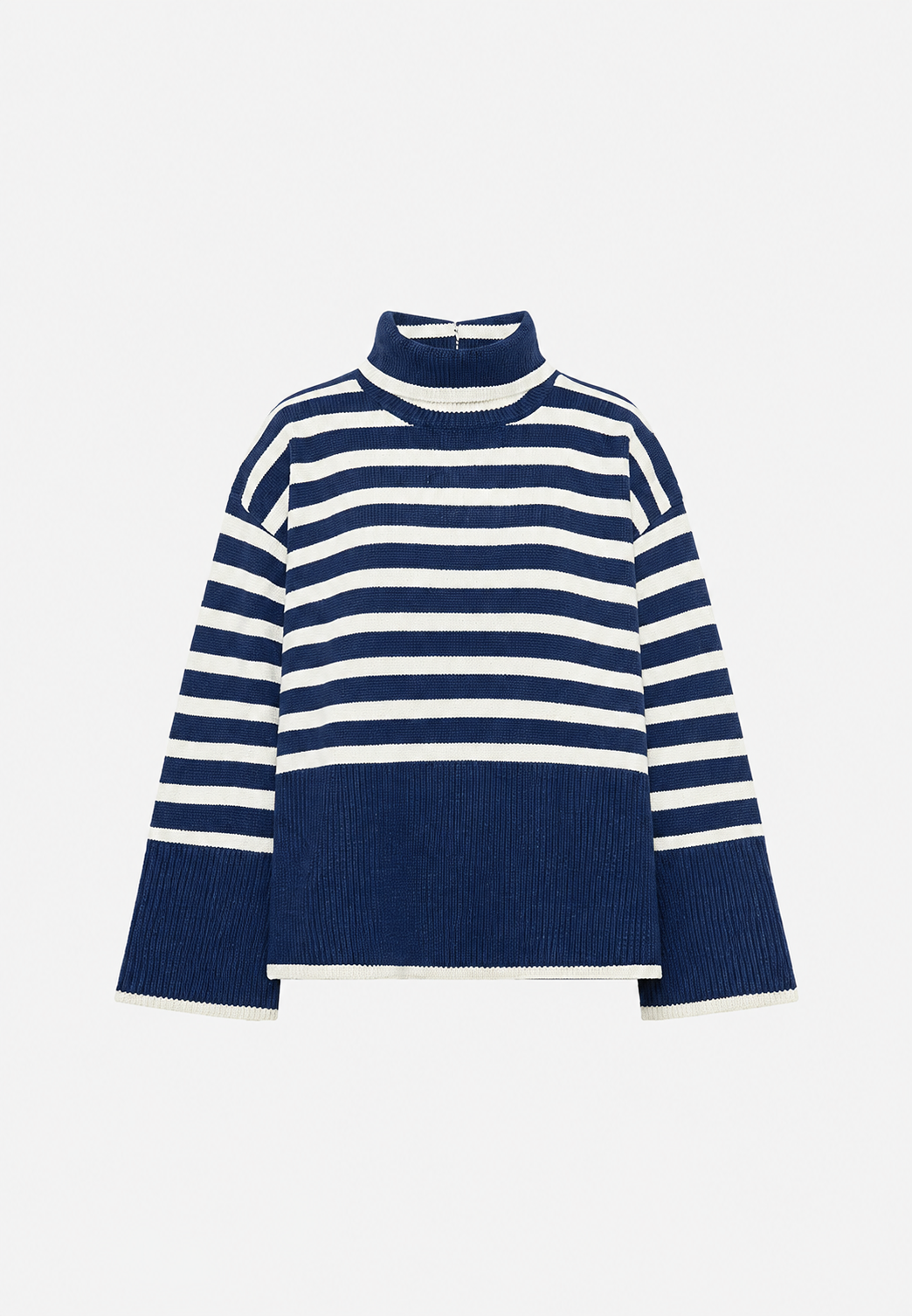 Jersey oversize mujer rayas cuello vuelto manga amplia - Leonie