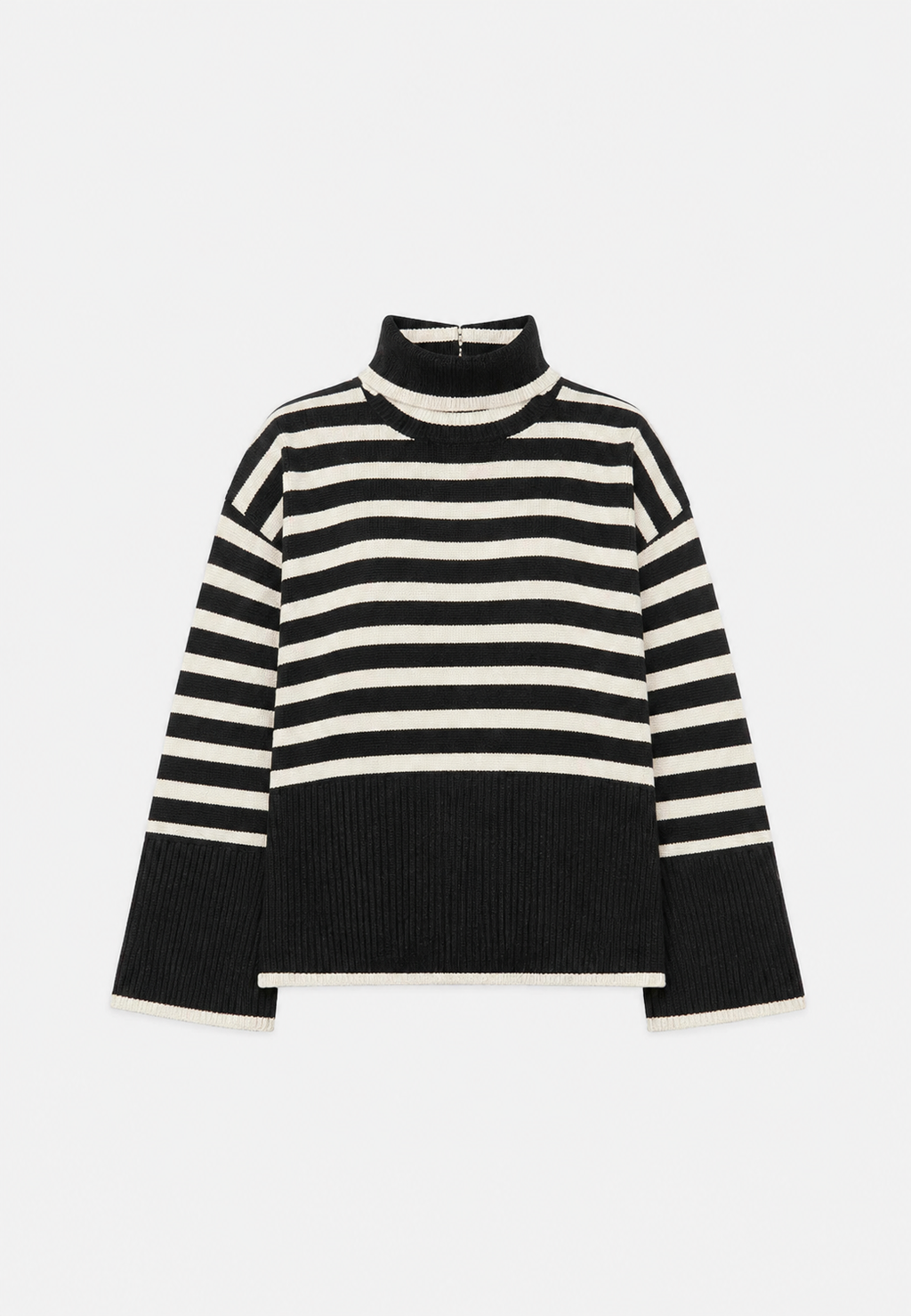 Jersey oversize mujer rayas cuello vuelto manga amplia - Leonie