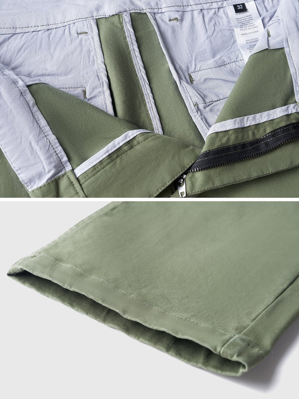 Pantalones chinos de hombre elásticos y de alta calidad confeccionados en un tejido de mezcla de algodón fácil de cuidar