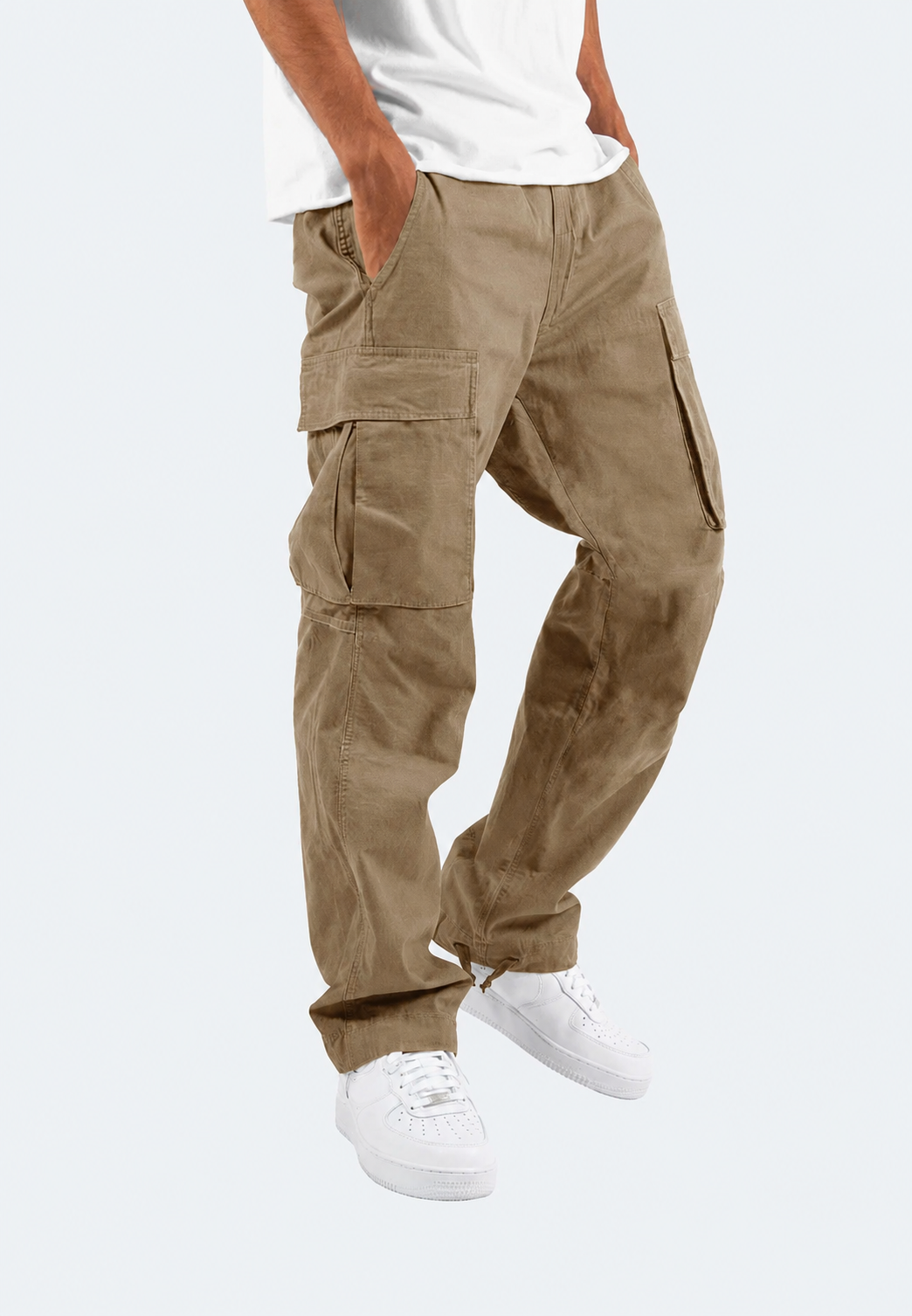 Pantalón cargo hombre fit bolsillos laterales bajo ajustable - Hilbert