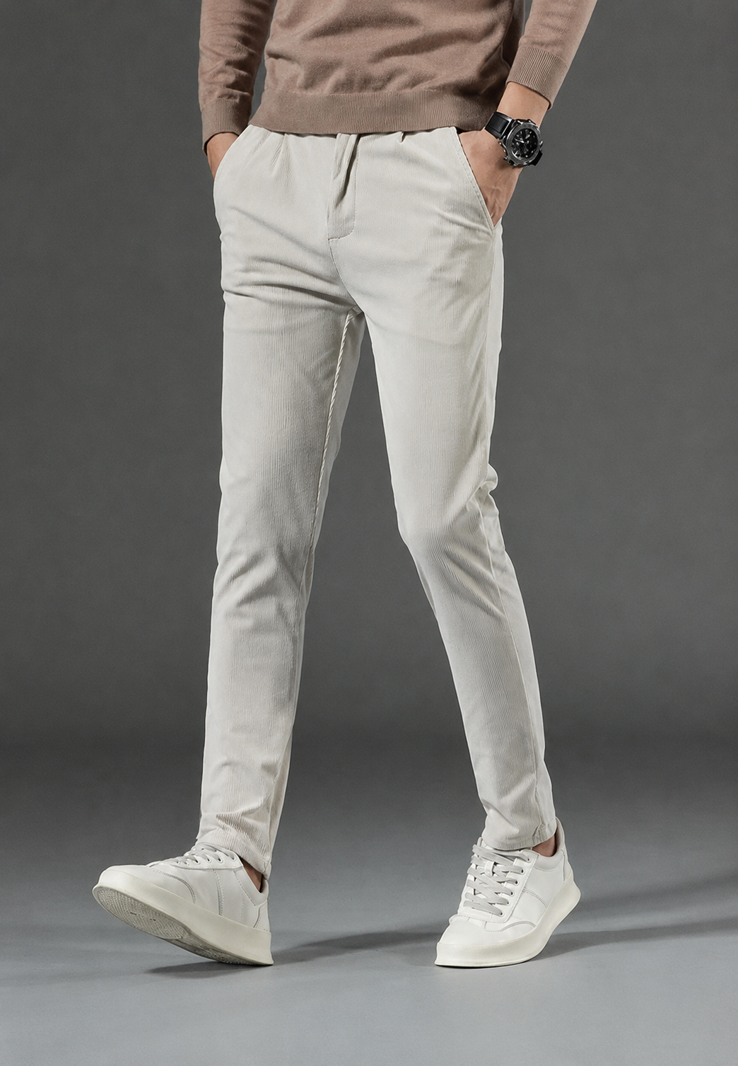 Pantalón de pana hombre pinzas bolsillos laterales - Corvin