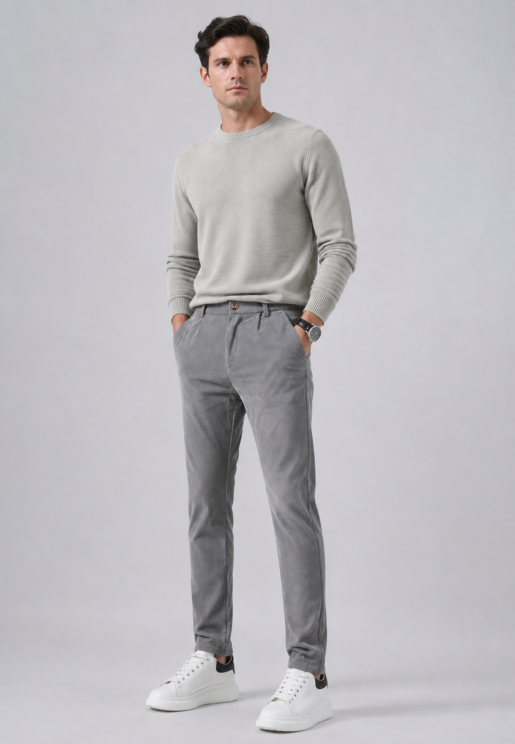Pantalón de pana hombre pinzas bolsillos laterales - Corvin