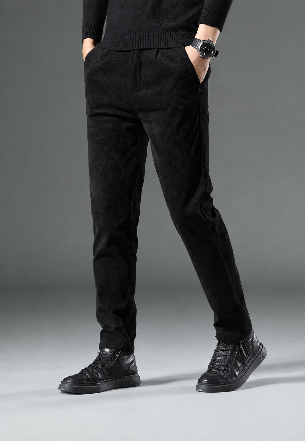 Pantalón de pana hombre pinzas bolsillos laterales - Corvin