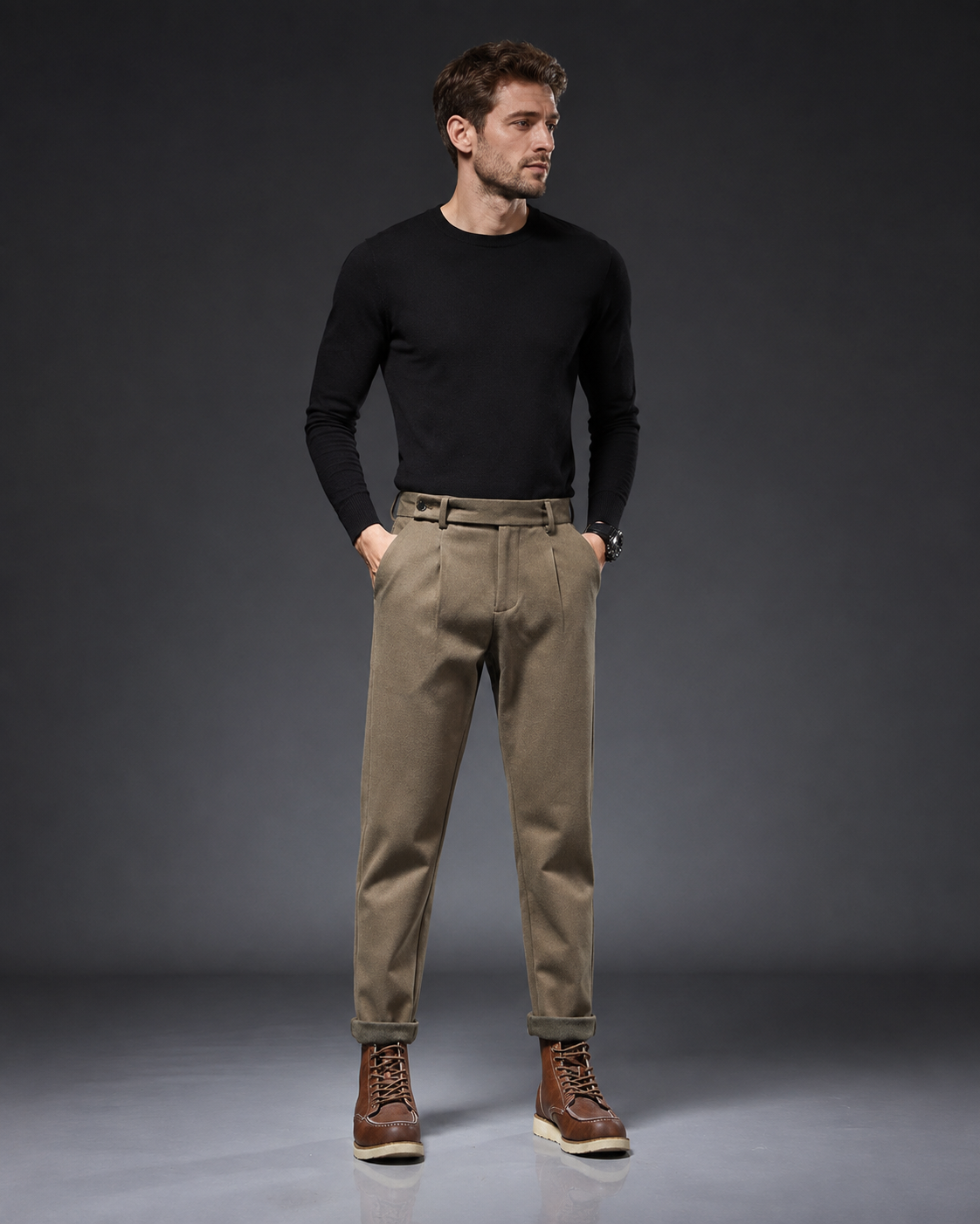 Pantalón casual de corte recto con pinzas - Viktor