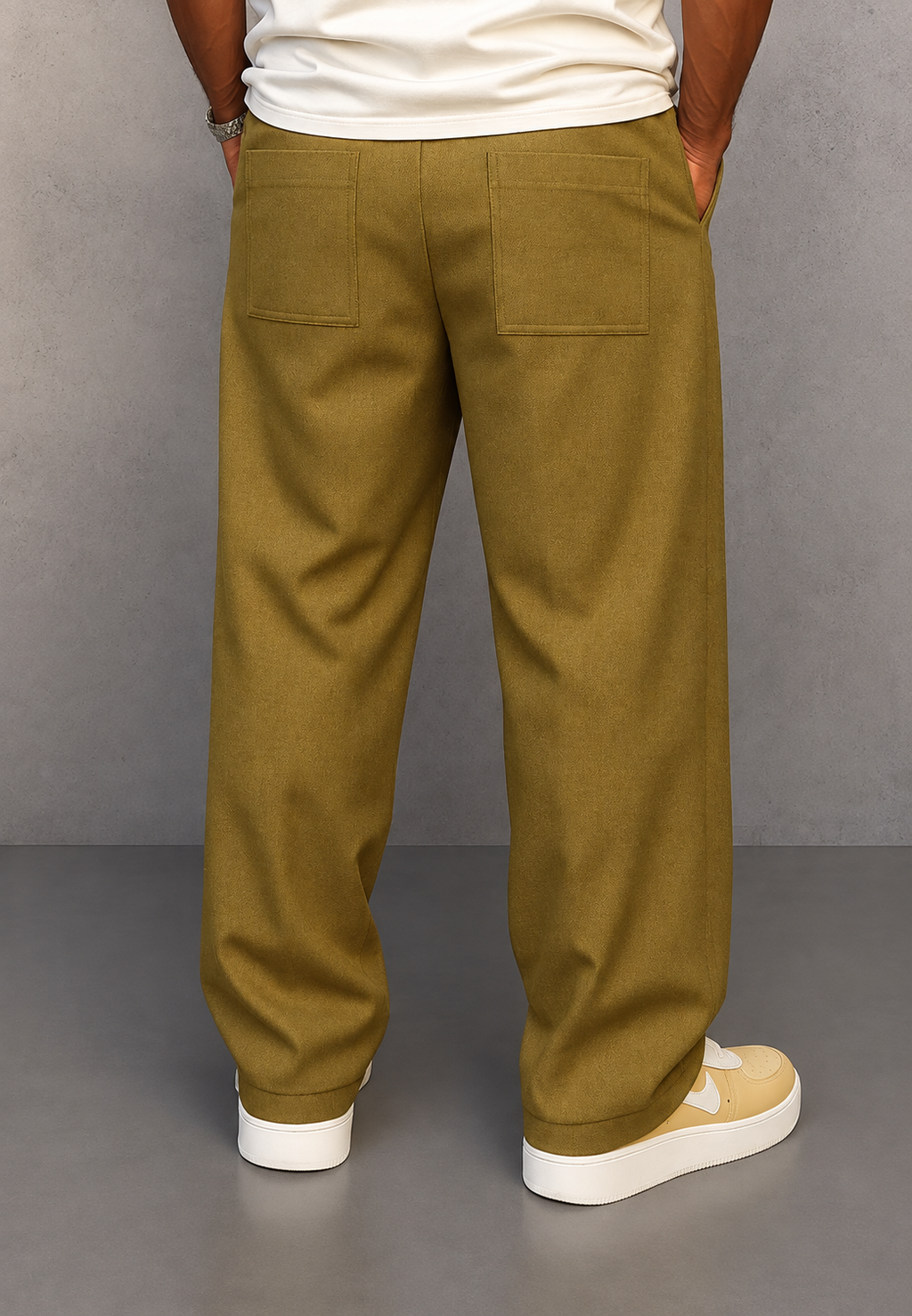 Pantalón hombre wide leg pinzas cintura ajustable - Tavon