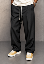 Pantalón hombre wide leg pinzas cintura ajustable - Tavon