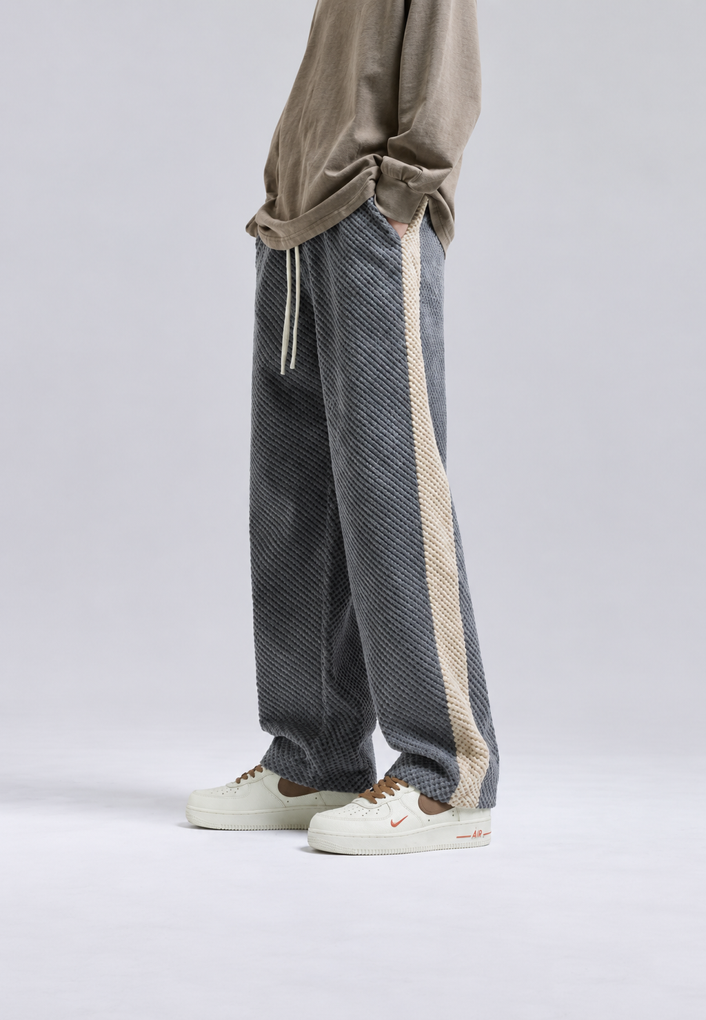 Pantalón jogger hombre pana corte amplio banda lateral - Dorian