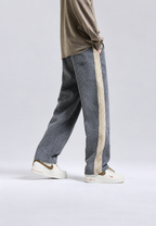 Pantalón jogger hombre pana corte amplio banda lateral - Dorian