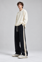 Pantalón jogger hombre pana corte amplio banda lateral - Dorian