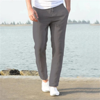 Pantalón lino hombre corte recto cordón ajustable - Timo
