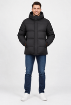Parka hombre acolchada invierno capucha ajustable bolsillos cremallera - Gael