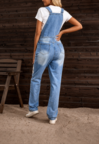 Peto denim mujer estampado floral - Wendy